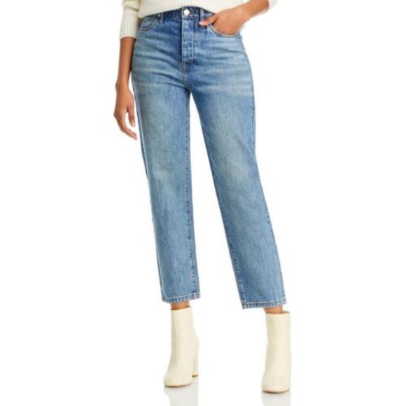 BLANKNYC JEANS Denim - NEW AWESOME BLANKNYC Womens Rhinestone Straight Leg Crop High-Waist Jeans 28